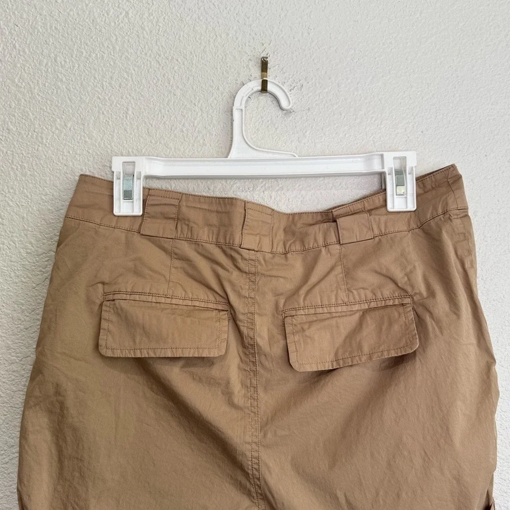 FRAME‎ Tie Up Rolled Shorts Khaki Tan Pleated Cuffed Chino Preppy Womens 4